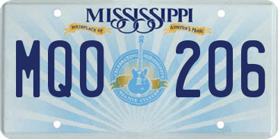 MS license plate MQO206