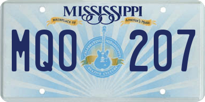 MS license plate MQO207