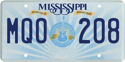 MS license plate MQO208
