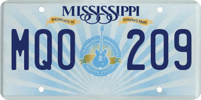 MS license plate MQO209