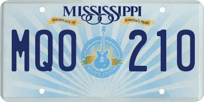 MS license plate MQO210