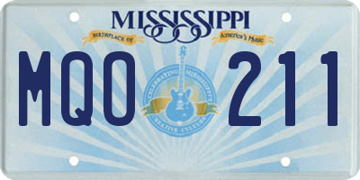 MS license plate MQO211