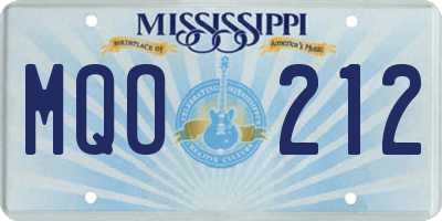 MS license plate MQO212