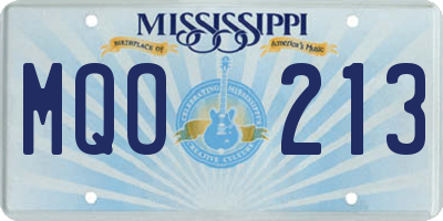 MS license plate MQO213