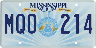 MS license plate MQO214