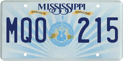 MS license plate MQO215