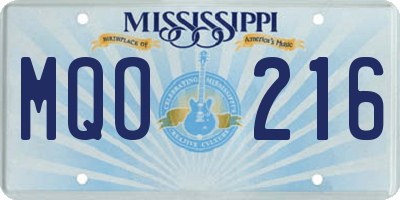 MS license plate MQO216