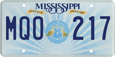 MS license plate MQO217