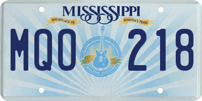 MS license plate MQO218