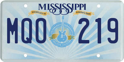 MS license plate MQO219