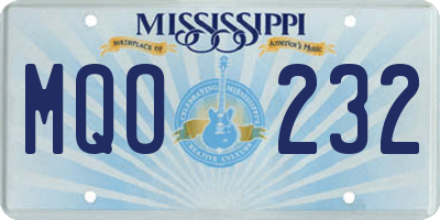MS license plate MQO232