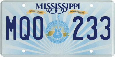 MS license plate MQO233