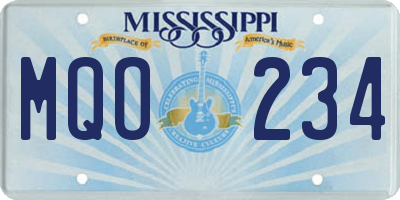 MS license plate MQO234
