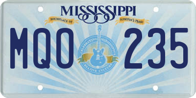 MS license plate MQO235