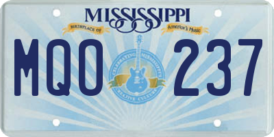 MS license plate MQO237