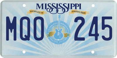 MS license plate MQO245