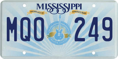 MS license plate MQO249