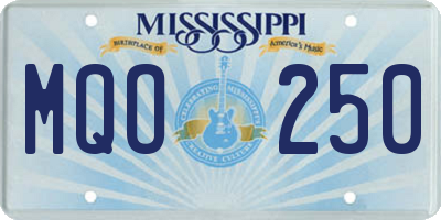 MS license plate MQO250