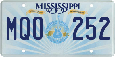 MS license plate MQO252