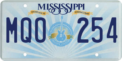 MS license plate MQO254