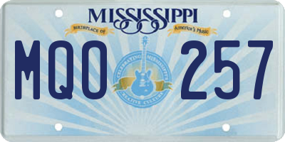 MS license plate MQO257