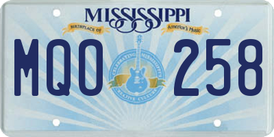 MS license plate MQO258