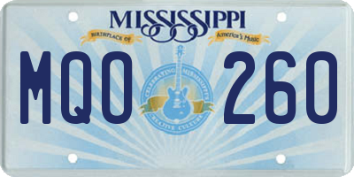 MS license plate MQO260
