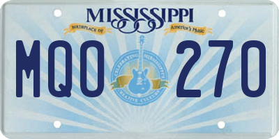 MS license plate MQO270
