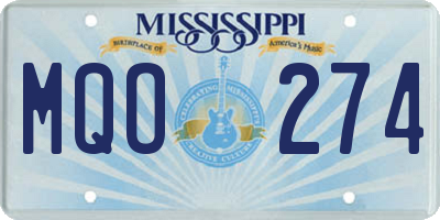 MS license plate MQO274
