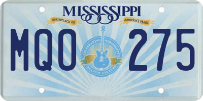 MS license plate MQO275