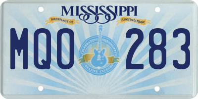 MS license plate MQO283