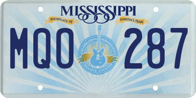 MS license plate MQO287