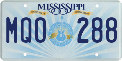MS license plate MQO288