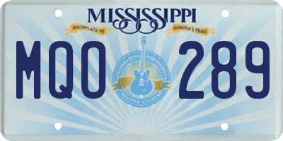 MS license plate MQO289