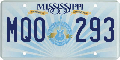 MS license plate MQO293