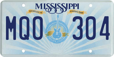 MS license plate MQO304