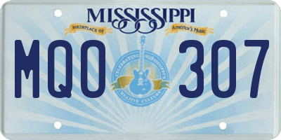 MS license plate MQO307