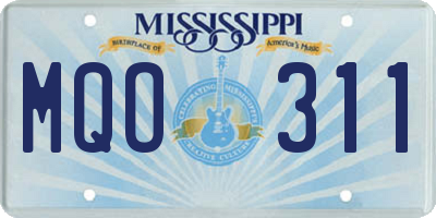 MS license plate MQO311