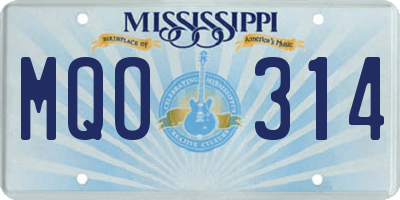 MS license plate MQO314