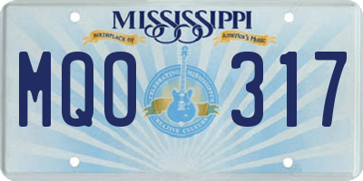MS license plate MQO317