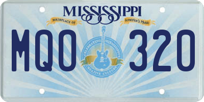 MS license plate MQO320