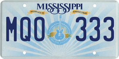 MS license plate MQO333