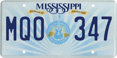 MS license plate MQO347