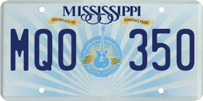 MS license plate MQO350