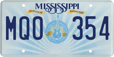 MS license plate MQO354