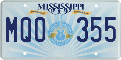 MS license plate MQO355