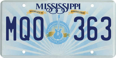 MS license plate MQO363