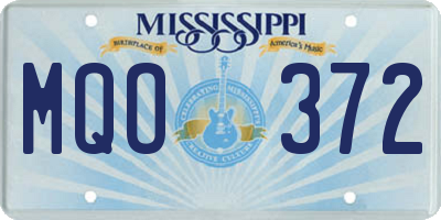 MS license plate MQO372