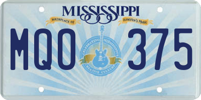 MS license plate MQO375