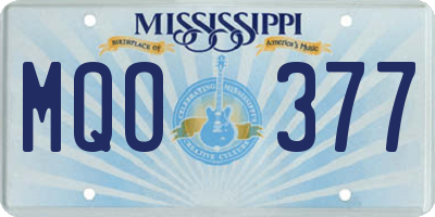 MS license plate MQO377